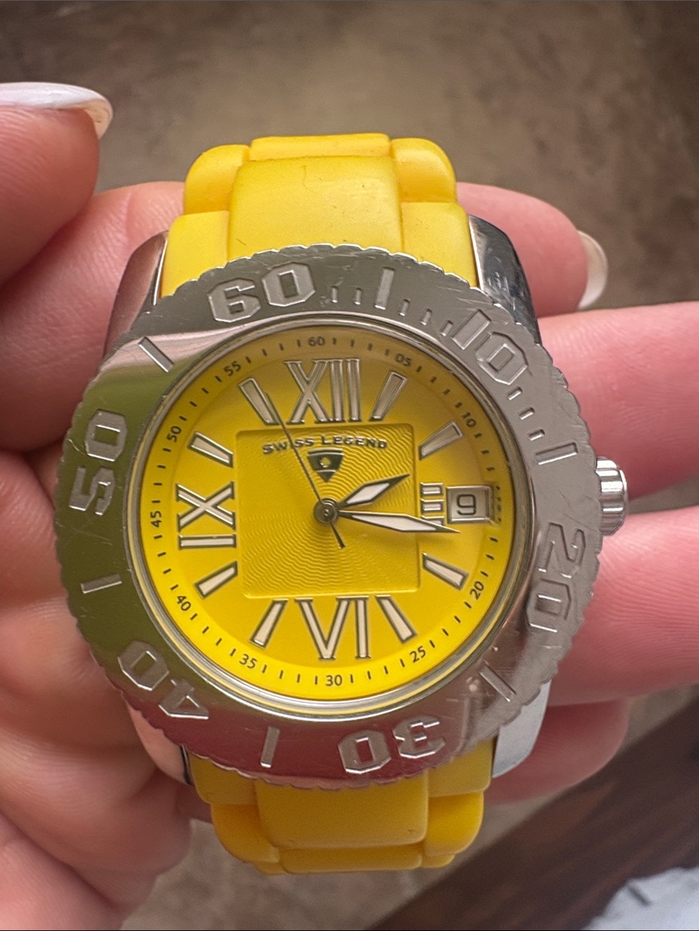 Swiss Legend Men's Yellow Dial and Band Sport Watch